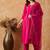 pink floral embroidered sequinned kurta with trouser & dupatta
