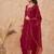 maroon floral embroidered straight kurta with trousers & dupatta