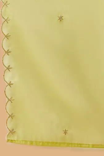 embroidered straight kurta with trouser & dupatta set