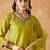 embroidered straight kurta with trouser & dupatta set