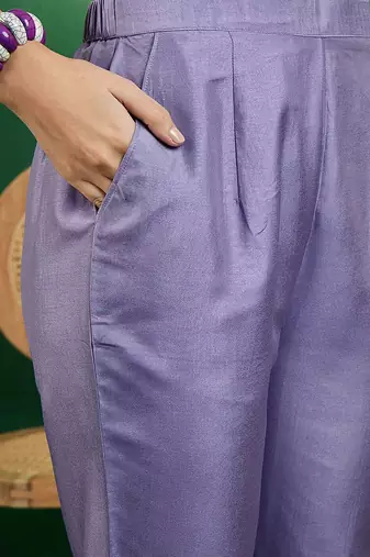 alia cut embroidered a-line kurta with trouser & dupatta