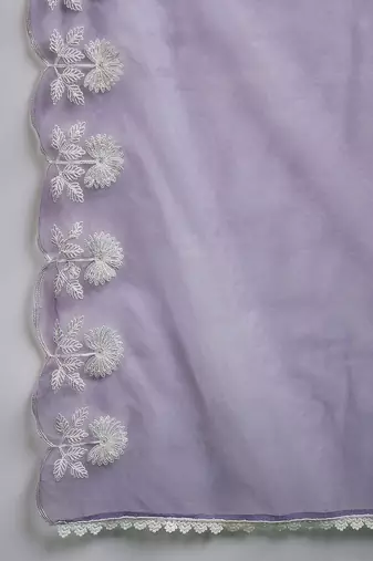 alia cut embroidered a-line kurta with trouser & dupatta