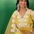 floral embroidered v-neck a-line kurta with trouser & dupatta