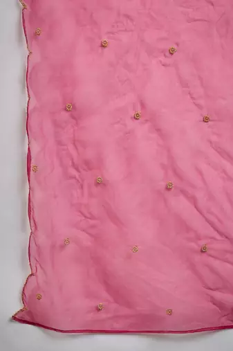sequence thread embroidered kurta with trousers & dupatta