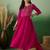 thread embroidered anarkali kurta with trousers