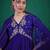 blue floral embroidered sequinned v-neck a-line kurta with palazzo & dupatta