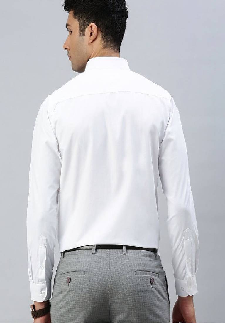 White plain cotton shirt men