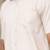 Beige short sleeves shirt with veshti - cotton blend fabric - shirt with veshti