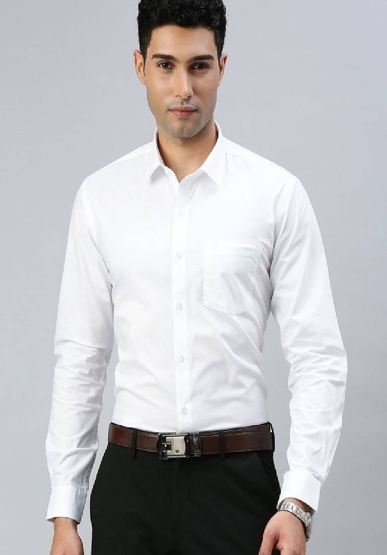 White plain cotton shirt men shirts
