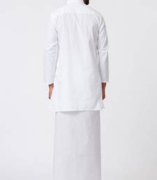 White zari cotton straight dhoti kurta set