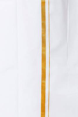 white cotton men's straight dhoti kurta set with zari work 4