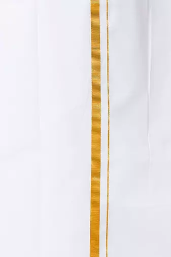 White zari cotton straight dhoti kurta set