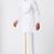 White plain cotton kurta veshti set - mandarin collar straight kurta with golden zari dhoti
