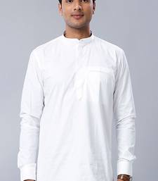 White regular mandarin collar straight kurta