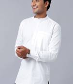 White regular mandarin collar straight kurta