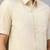 Beige plain cotton shirt - men