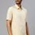 Beige plain cotton shirt - men