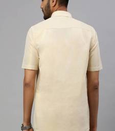 Copper shirt cotton blend dhoti set - men shirts