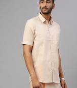 Copper shirt cotton blend dhoti set - men shirts