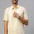 Beige plain cotton classic men shirt