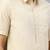 Beige plain cotton classic men shirt