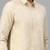 Beige plain cotton classic shirt - men-shirts