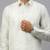 White plain cotton blend shirt & veshti - dhoti