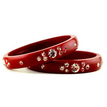 acrylic 16cut maroon colour bangle 1