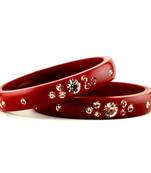 acrylic 16cut maroon colour bangle