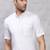 White plain cotton slim fit shirt men