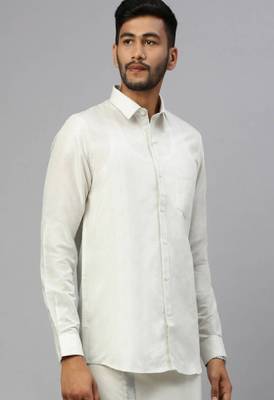 white cotton men shirt with full sleeve style 1