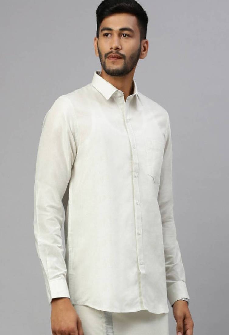 White classic cotton shirt - men shirts