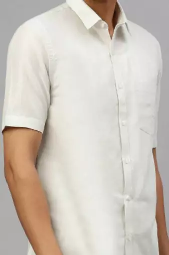 White plain cotton shirt men-shirts