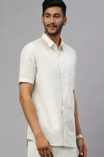 White plain cotton shirt men-shirts