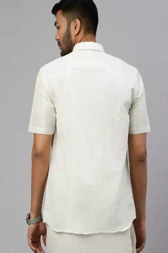 White plain cotton shirt men-shirts