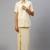 Ramraj men gold plain cotton blend shirt dhoti