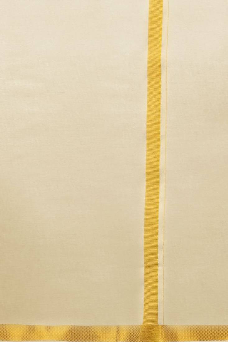 Ramraj men gold plain cotton blend shirt dhoti