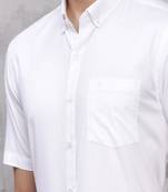 White plain cotton classic shirt men-shirts