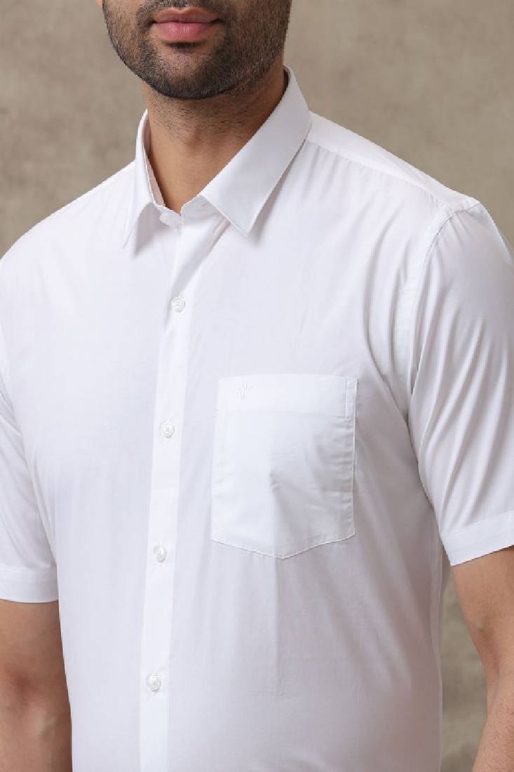 White plain cotton shirt classic men shirts