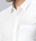 White plain cotton spread collar shirt - men shirts