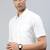 White plain cotton spread collar shirt - men shirts