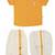 Yellow shirt cotton blend short sleeves mandarin collar infant kurta pajama