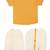 Yellow shirt cotton blend short sleeves mandarin collar infant kurta pajama