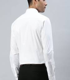 White solid cotton shirt regular fit men shirts