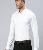White solid cotton shirt regular fit men shirts