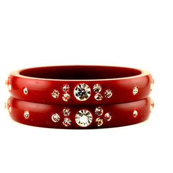 acrylic 16cut maroon colour bangle 2
