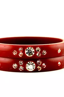acrylic 16cut maroon colour bangle