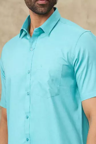 Blue shirt lungi set cotton blend 