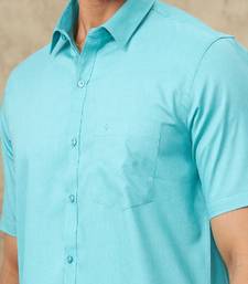Blue shirt lungi set cotton blend 