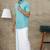 Blue shirt lungi set cotton blend 